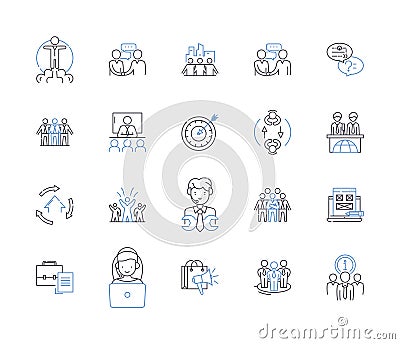 Chief Executive Officer outline icons collection. CEO, Chief, Executive, Officer, Manager, Leader, Director vector and Vector Illustration