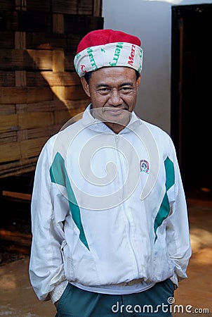 Chief Headman, White Karen Tribal Village, Mae Hong Son, Thailan Editorial Stock Photo