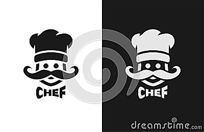 Chief monochrome logo, two versions. Vector Illustration