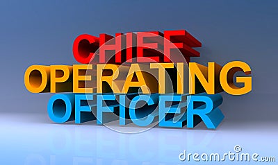 Chief operating officer on blue Stock Photo