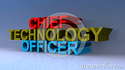 Chief technology officer on blue Stock Photo