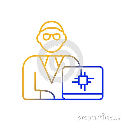 Chief technology officer gradient linear vector icon Vector Illustration