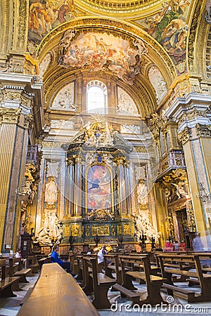 Visiting the Chiesa del Gesu Editorial Stock Photo