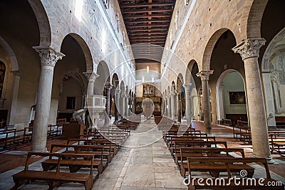 Chiesa di San Salvatore Lucca interior of holy water Editorial Stock Photo