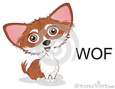 Chihuahua and word woof Stock Photo