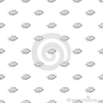 Chiken cooked on a barbecue pattern vector seamless Vector Illustration