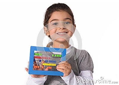 Child with abacus Stock Photo