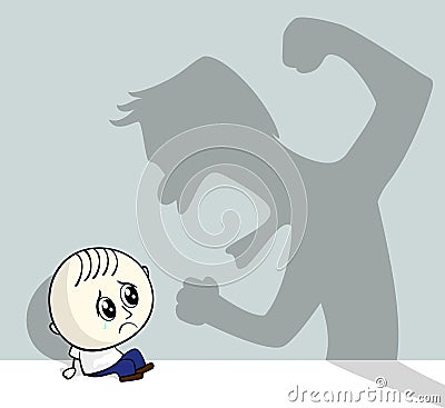 Child abuse Vector Illustration