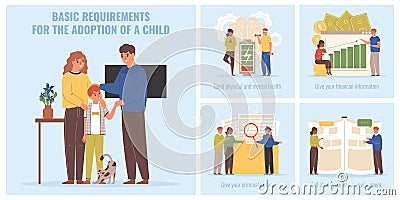 Child Adoption Infographic Poster Cartoon Illustration