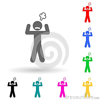 Child, angry multi color style icon. Simple glyph, flat vector of child icons for ui and ux, website or mobile application Stock Photo