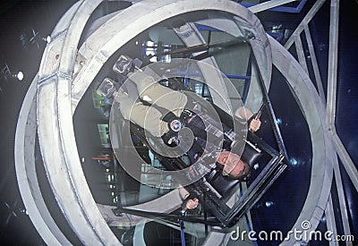 Child in anti-gravity exercise machine at Space Camp, George C. Marshall Space Flight Center, Huntsville, AL Editorial Stock Photo