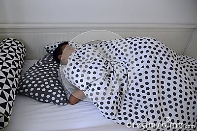 The child asleep in the night. Stock Photo