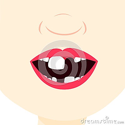 Child with baby tooth Vector Illustration