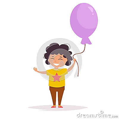 Child with a balloon Vector Illustration