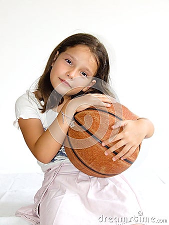 Child with basketball Stock Photo