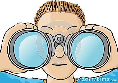 Child with binoculars Vector Illustration