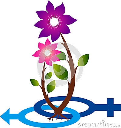Child is blossoming logo Vector Illustration