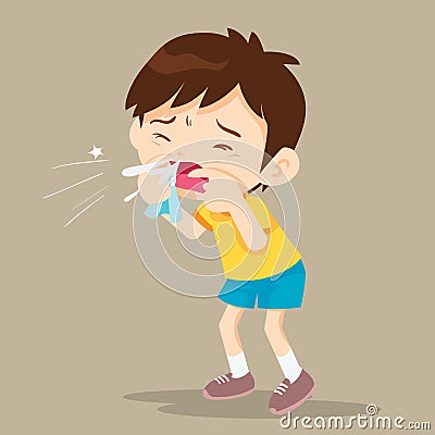 Child blow the nose Vector Illustration