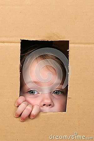 Child in box Stock Photo