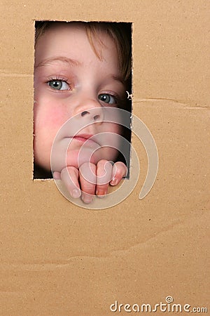 Child in box Stock Photo