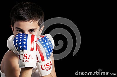 Child boxing Stock Photo