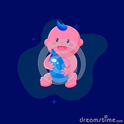 Child boy icon / logo. Art illustration Cartoon Illustration