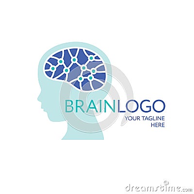Child brain logo. Brain research concept Vector Illustration