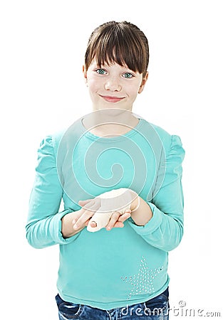 Child with broken arm Stock Photo