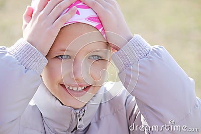 Child with cancer Stock Photo