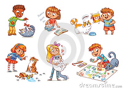 Child care for cat. Vector illustration Vector Illustration