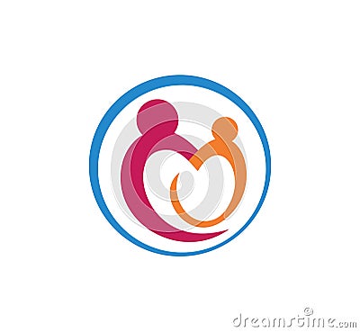 child care parenting education and adoption vector logo design Stock Photo