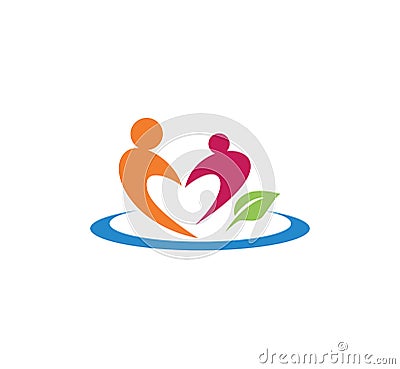 child care parenting education and adoption vector logo design Stock Photo