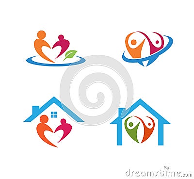 child care parenting education and adoption vector logo design Stock Photo