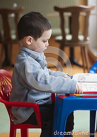 Child coloring Stock Photo