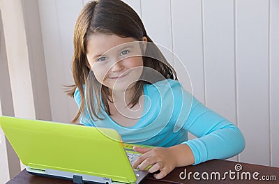 Child with computer Stock Photo