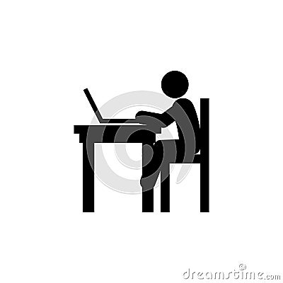 child, computer icon. Element of glyph self independent child icon for mobile concept and web apps. Glyph child, computer icon can Stock Photo