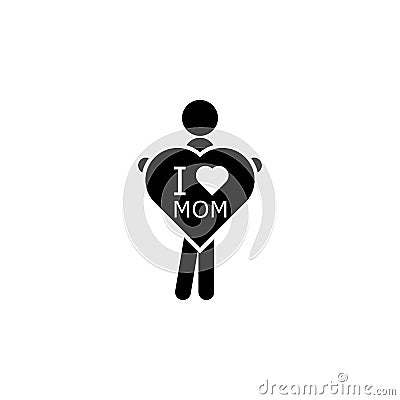 the child confesses the mother's love icon. Element of mothers day icon. Premium quality graphic design icon. Signs and symbols c Stock Photo
