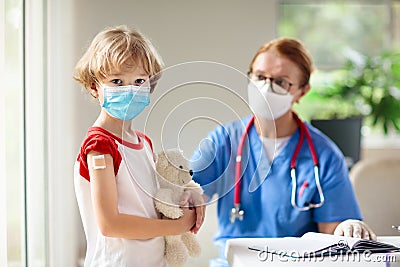 Child covid-19 vaccine. Coronavirus vaccination Stock Photo