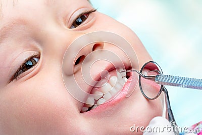 Child at dental check up. Stock Photo