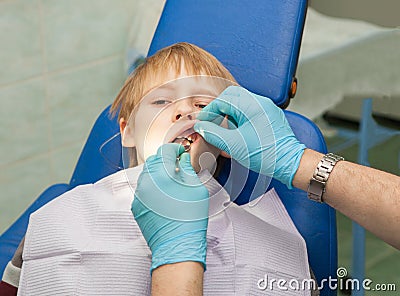 Child in the dental office Stock Photo