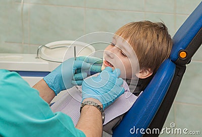 Child in the dental office Stock Photo