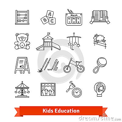 Child development and childhood education Vector Illustration