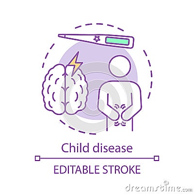 Child disease concept icon Vector Illustration