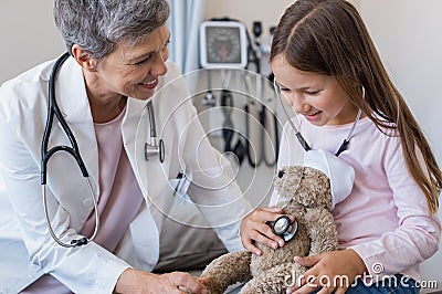 Child at doctor office Stock Photo