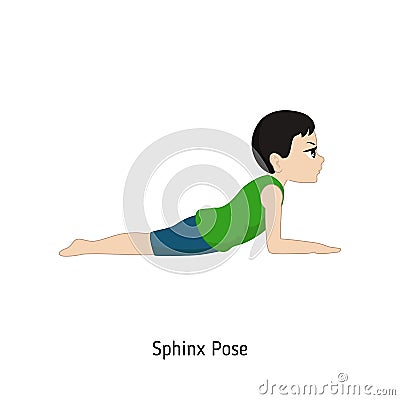 Child doing yoga. Vector Illustration