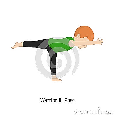 Child doing yoga. Vector Illustration