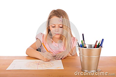 Child draw a picture Stock Photo