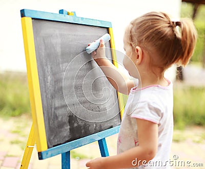 Child drawing Stock Photo