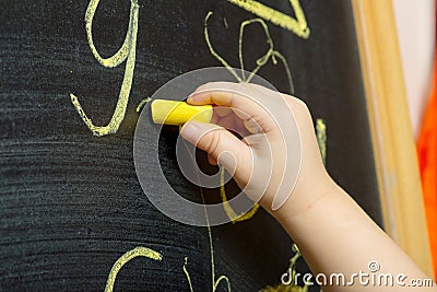 Child draws Stock Photo