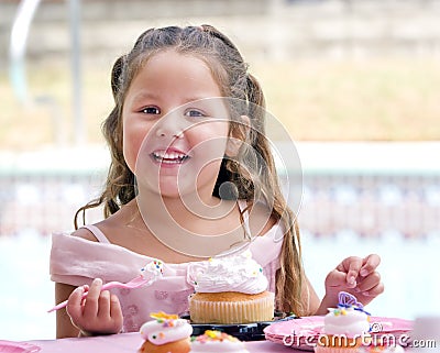 Child Eating Cake Stock Photo